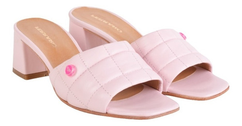 Zuecos Mules Taco Bajo De Mujer De Cuero Kroll - Ferraro