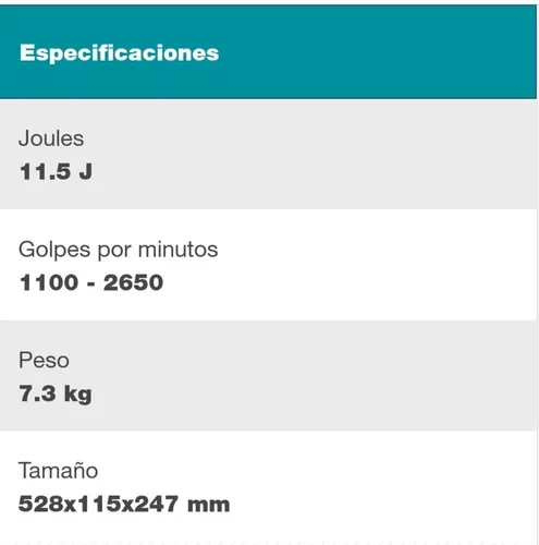 Martillo Demoledor 1300w 7,3kg C/maletin Makita Hm1101c