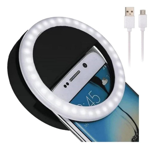 Anillo De Luz Flash Recargable Con Clip For Selfies For Ip