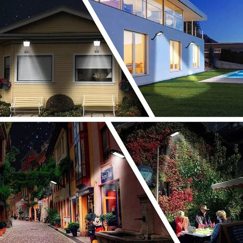 Imagen 3 de 8 de Foco Led Triple Solar Luminaria Sensor Movimiento + Control