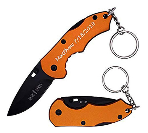 Cuchillo Para Hombres Grabado Para Regalos De Color Naranja