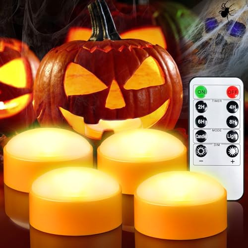 4 Paquetes De Luces De Calabaza Led Halloween Temporiza...