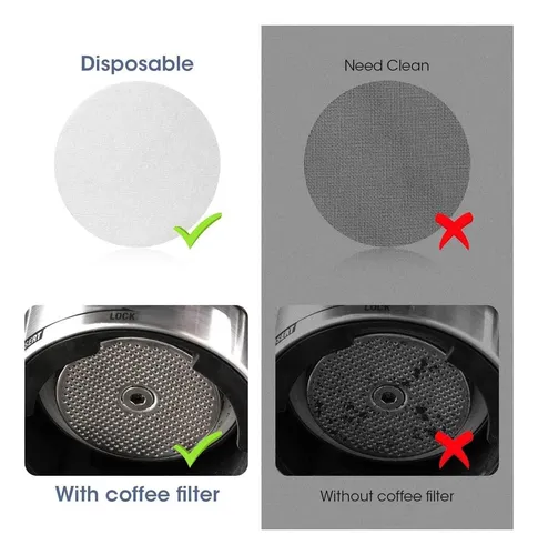 Papel De Filtro Espresso De 533 Mm Para Portafiltro De 54 Mm