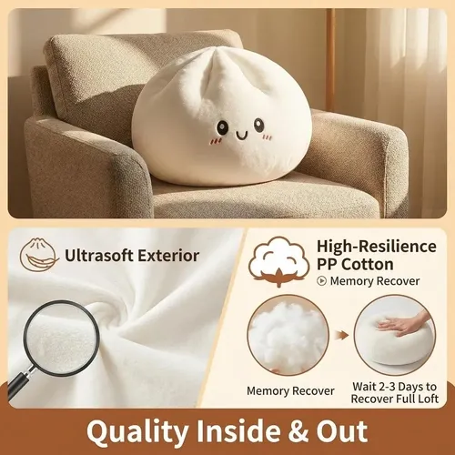 Almohada Peluche De Bola De Masa (dumpling) – Peluche Suave De 20 Cm, Decorativo Y Regalo Ideal