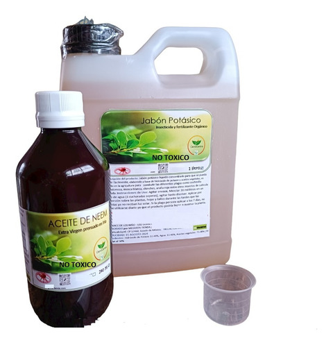 1 Litro De Jabón Potásico + 240 Ml De Aceite De Neem Puro.