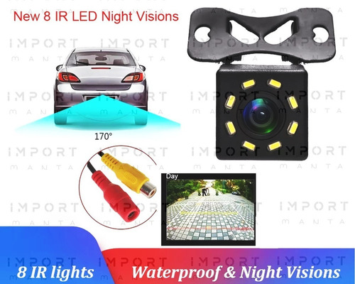 Imagen 3 de 3 de Cámara De Retro Cuadrada 8 Led, Para Vehículos