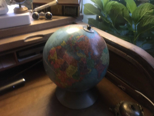 Imagen 6 de 6 de Globo Terráqueo Antiguo 35 Cm Marcas Del Paso Del Tiempo