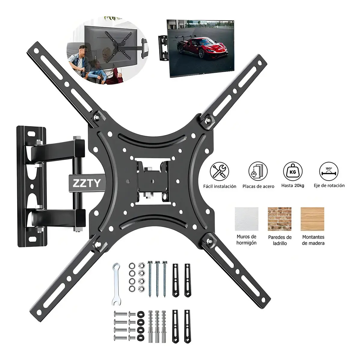 NONQ X-400 Base Soportes De Pantalla Pared Tv 14 A 55 Pulgadas Soporta 30kg Soporte De Tv Universal Compatible Soporte U