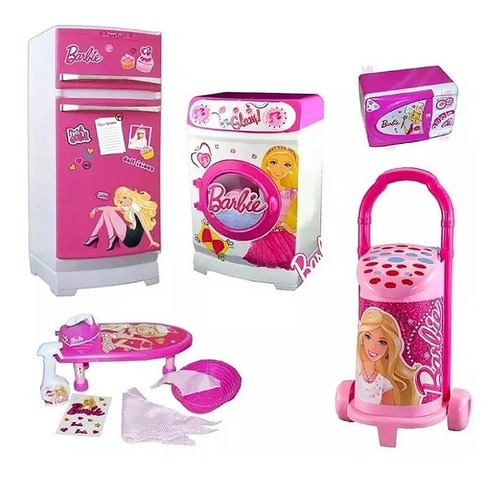 Barbie Combo G Heladera De Lujo 5 Elemento Original Tv Lelab