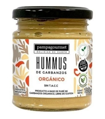 Hummus De Garbanzos Organico Pampagourmet 180 G