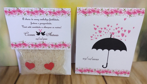 Chuva De Arroz Personalizado - 30  Unidades