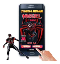 Comprar Invitación Interactiva Botón Mapa Confirmar Spiderman Miles