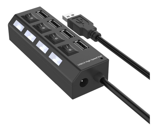 Concentrador 4 Puertos Usb 2.0 Hub Con Interruptores Energia