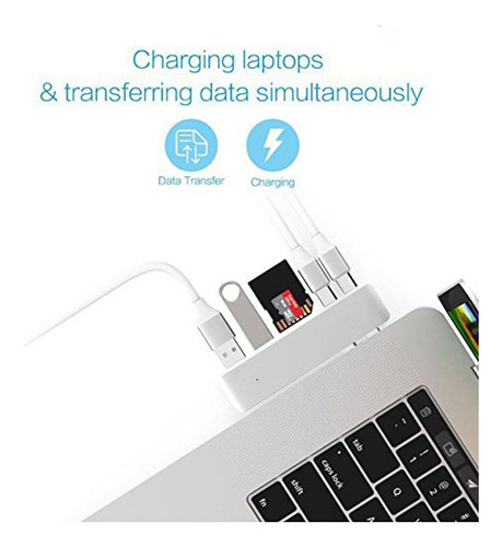 C Hub Usb, Sunteck Macbook Pro Con Adaptador Tipo C De Paso