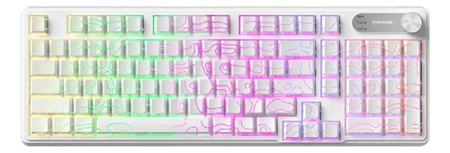 Teclado Gamer E Escritorio Com Fio Furycube Ip98 Rgb com Botão