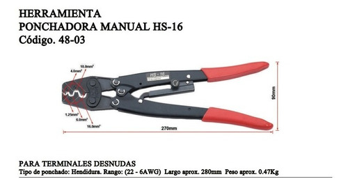 Ponchadora Manual Hs-16 280mm 