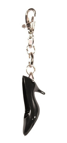 Imagen 1 de 3 de Llaveros De Mujer Zapato Cadena Metalica Negro - Ferraro -