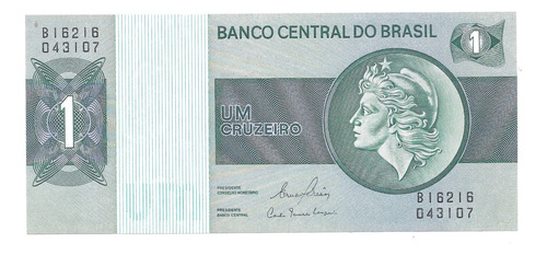 Liquido Billete De Brasil 1 Cruzeiro 1972 Unc