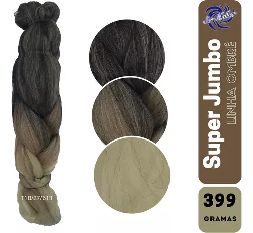 Jumbo Para Tranças Box Braids Ser Mulher Pacote 399 g Cores Ombré