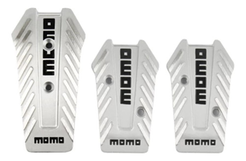 Set Cubre Pedades De Auto Momo 3 Piezas Aluminio Universal