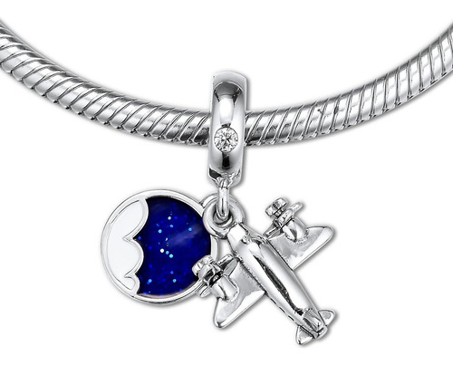 Dije Charm Para Pulsera Pandora Avión Viaje Cielo