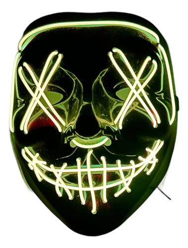 Máscara Led De Luz Neón Para Cotillón Halloween Purga Oferta