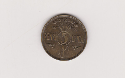 Moneda Lituania 5 Centai Año 1925 Excelente