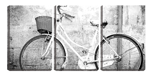 Quadro Decorativo 68x126 Antiga Bicicleta Na Parede