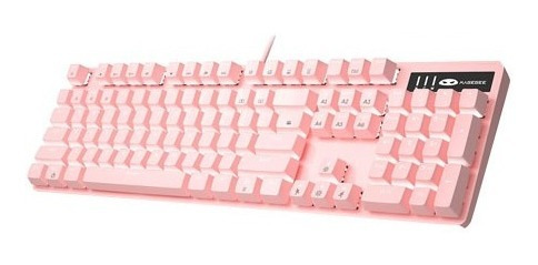 Teclado Mecanico Gamer Pink Magegee 104 Teclas Blue Switches