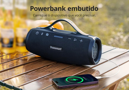 Caixa De Som Portátil Tronsmart Mirtune S100 50w Ipx7 Bt5.3 Preto