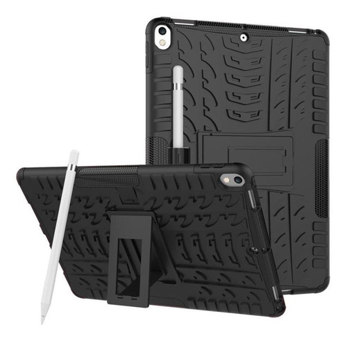 Carcasa Reforzada Con Soporte Para iPad 10.5  Color Negro