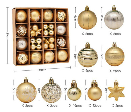, Sd Mc Adorno Navideño N, 42 Piezas Forma Árbol Bolas, Par