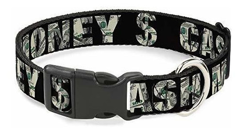 Cat Collar Breakaway Cash Money Black Dollar Bills Fill 8 To