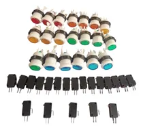Comprar 20 Boton Arcade+20 Micros Tradicionales Maquinitas Joystick