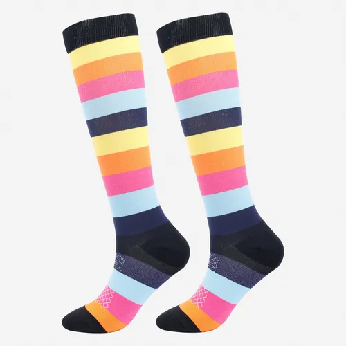 6 Pares De Rayas Presión Running Calcetines, T
