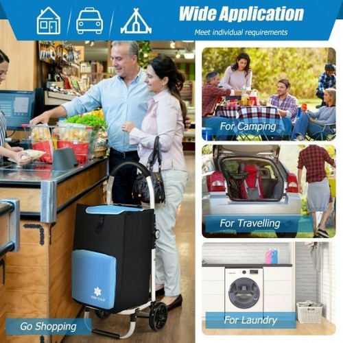 Carrito De Compras Plegable Con Bolsa Extraíble-azul