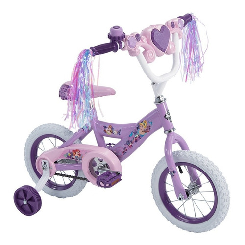 Bicicleta Infantil Rodada 12 Niñas Princesas Huffy Entrenar Color Violeta