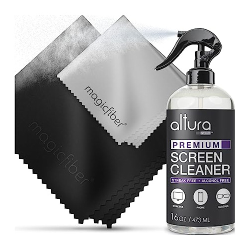 Spray Limpiador De Pantalla (16 Oz) Y Paño De Microfib...