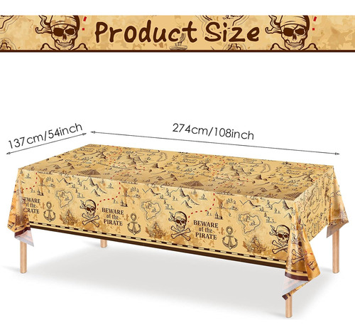 Mantel Pirata Mapa Del Tesoro Mantel De Plástico I...