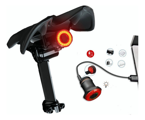 Luz Traseira Da Bicicleta Do Usb Com Sensor Esperto Do Freio