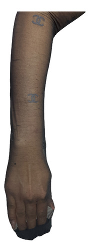 Pantimedia Dama Translucida Logos Marcas Lv, Chanel , Ysl Negro Unitalla