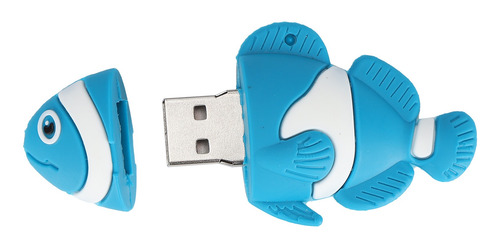 Imagen 3 de 10 de Usb Stick Cartoon U Disk Azul Pez Payaso Apariencia Alta