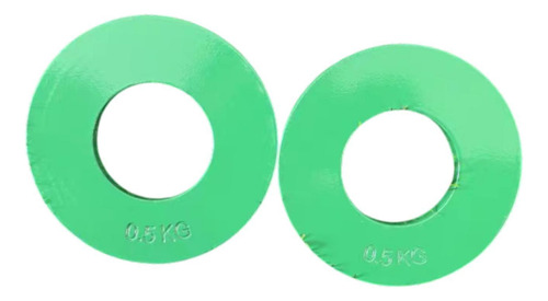 2 Piezas Placas De Pesas Fraccionales De Acero 0,5 Kg Verde