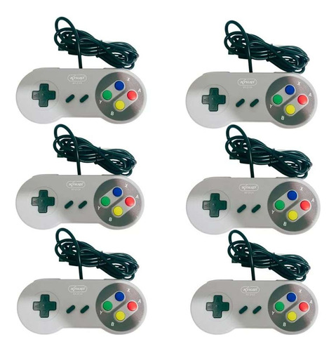 6 Controles Joystick Conexão Usb Compatíveis Com Computador Cor Cinza