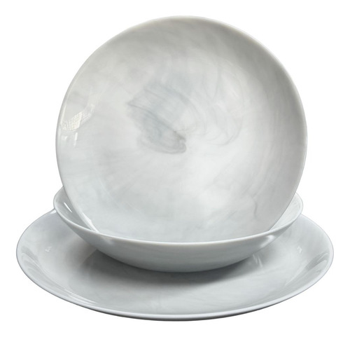 Vajilla De 12 Pzas Moderna De Opal Diwali Marmol Luminarc Color Mármol gris
