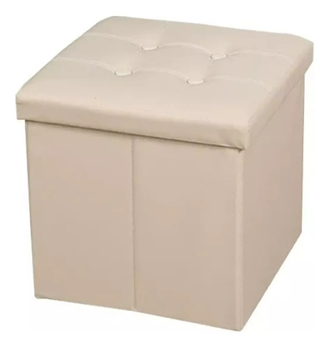 Baul Puff Plegable 38cm Asiento Ecocuero