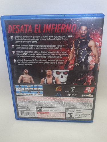 Wwe 2k 16 Playstation 4 Físico Versión Y Caratula Español (Reacondicionado)