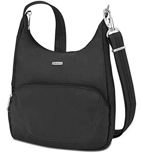 Travelon Antirrobo Classic Essential Messenger Bag, Negro, T