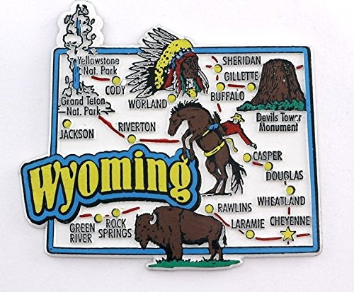 Mapa Del Estado De Wyoming O Lugar De Referencia Nevera Coll