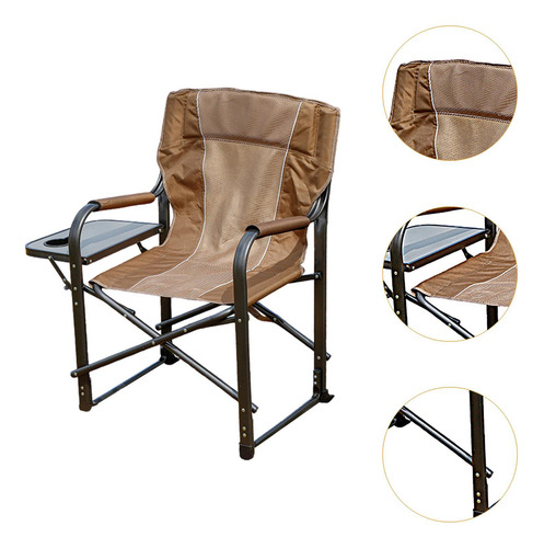 Silla De Director Para Acampar Con Mesa Auxiliar, Silla
